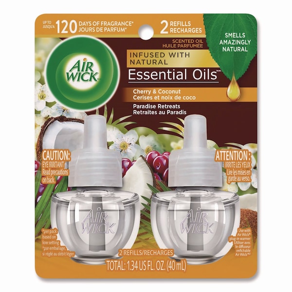 Air Wick Life Scents Scented Oil Refills, Paradise Retreat, 0.67 oz, PK2 62338-91110 - main